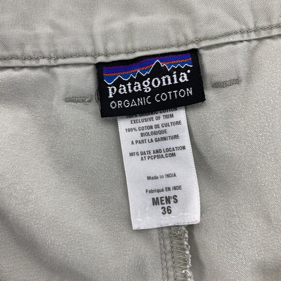 Patagonia Mens Gray Tan Khaki Organic Cotton Shorts Size 36 - Picture 4 of 8